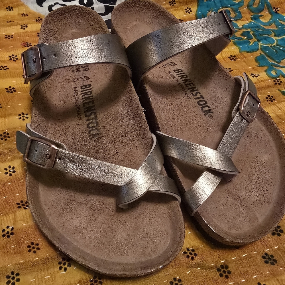 Birkenstock Metallic Cross-Strap Sandals